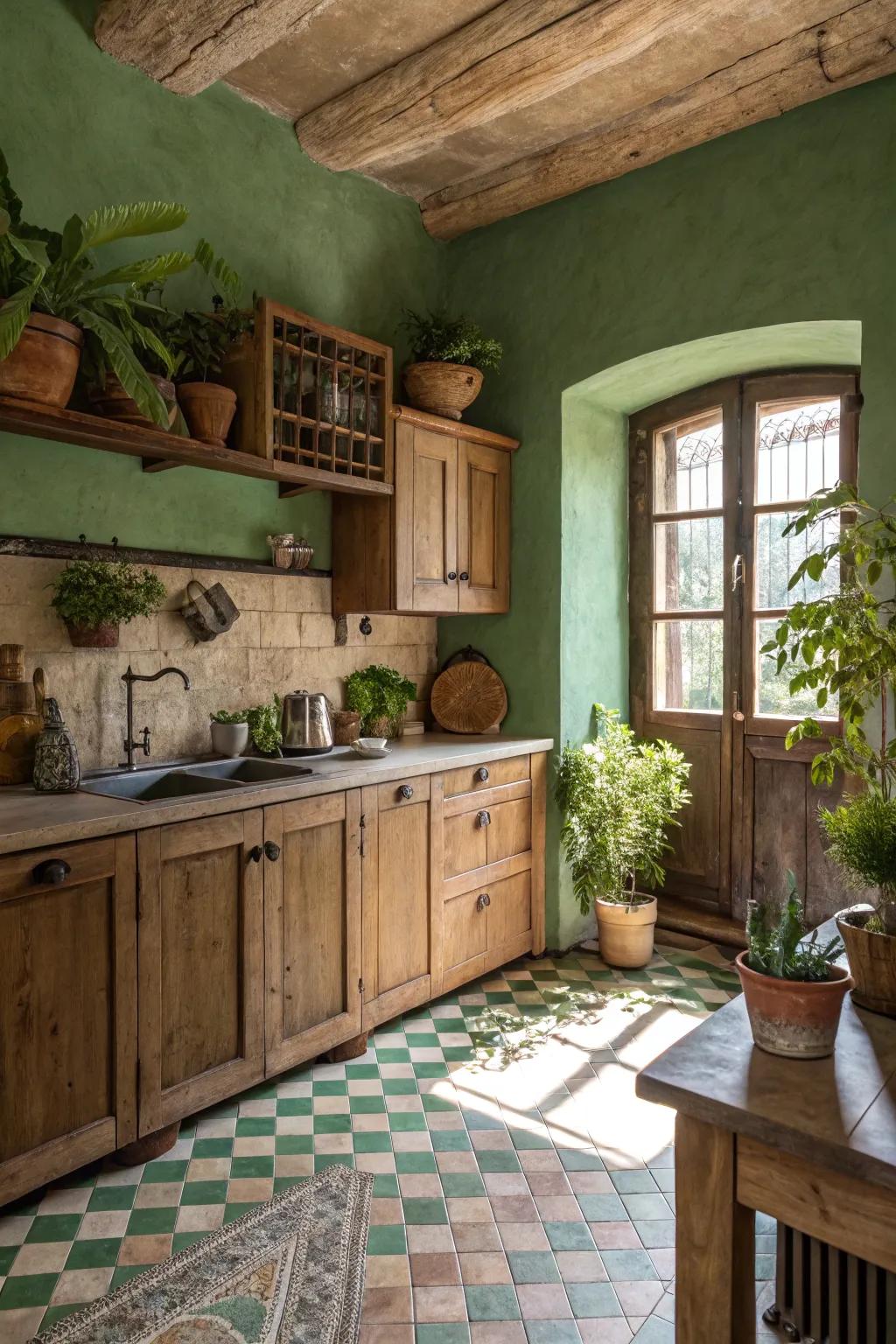 Natural shades craft a serene vibe in this countryside kitchen.