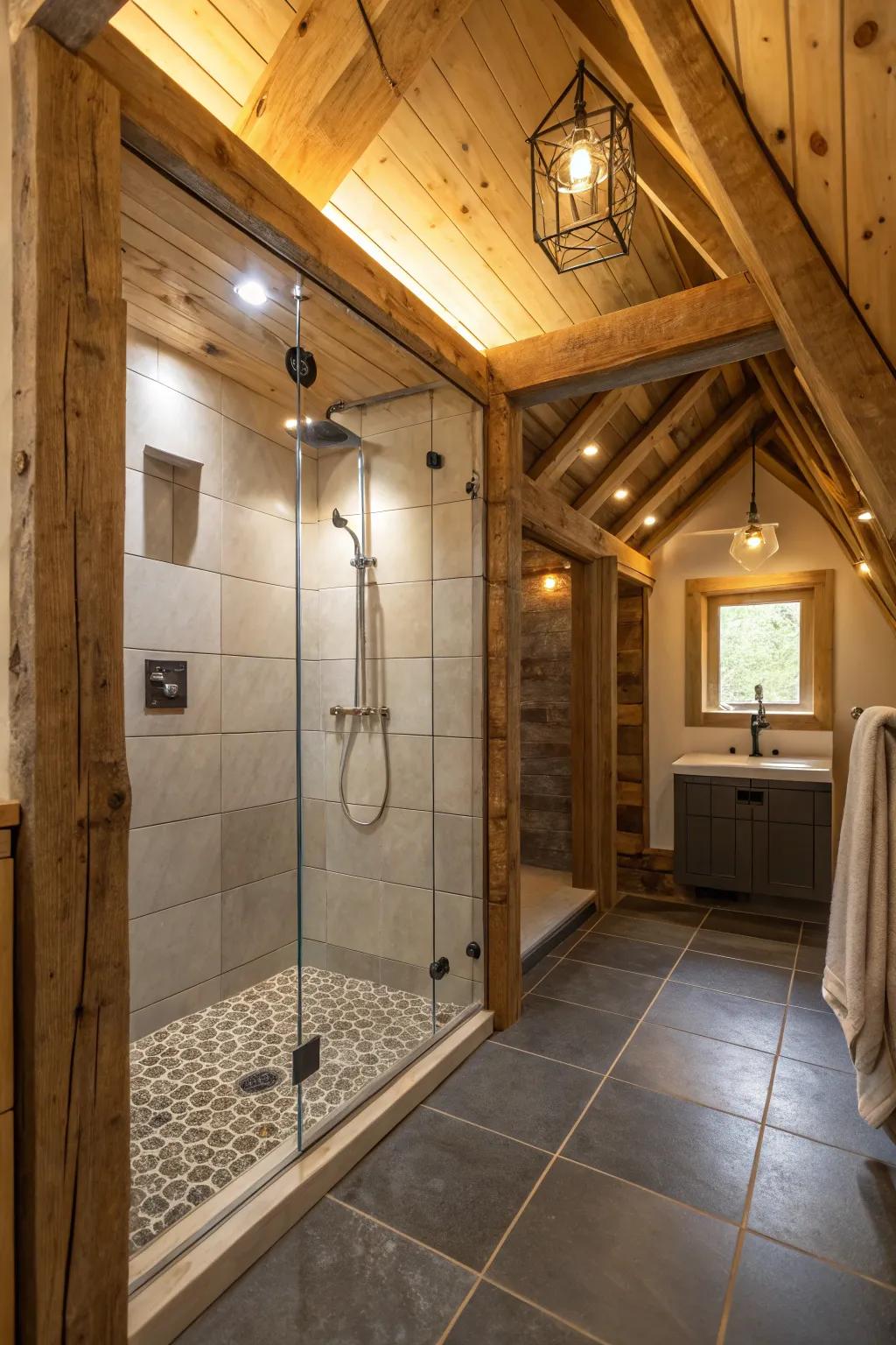 Wooden planks impart a rustic nuance layered with a sense of heritage.