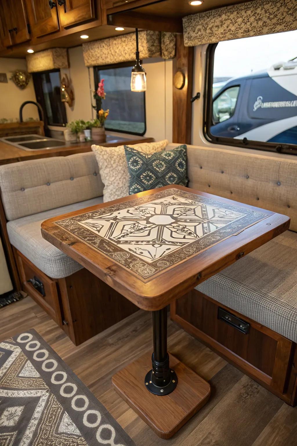 Create a unique DIY table for your RV.