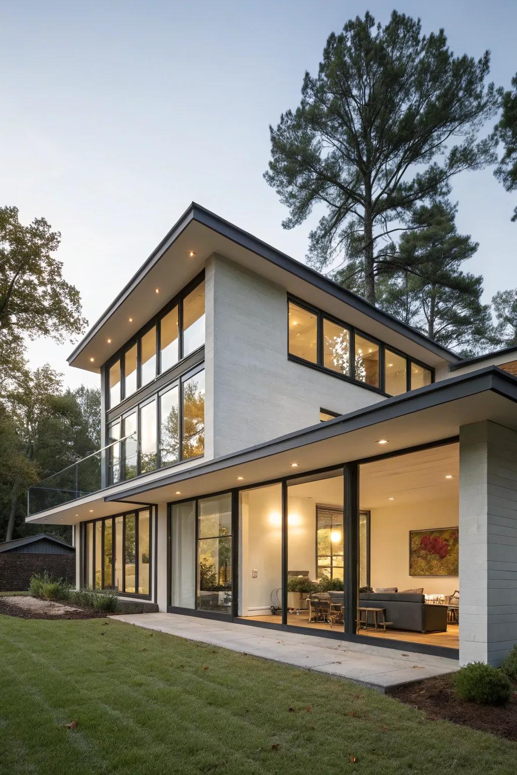 Modern home featuring a minimalist shed dormer.
