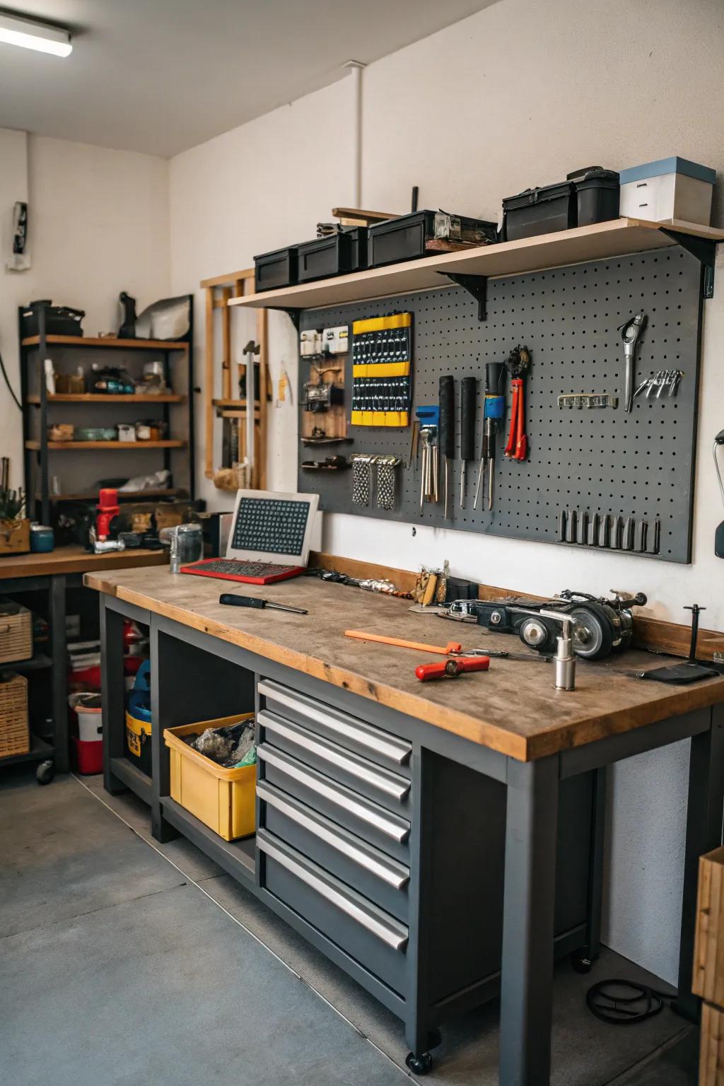 A workshop space encourages imagination and efficiency.