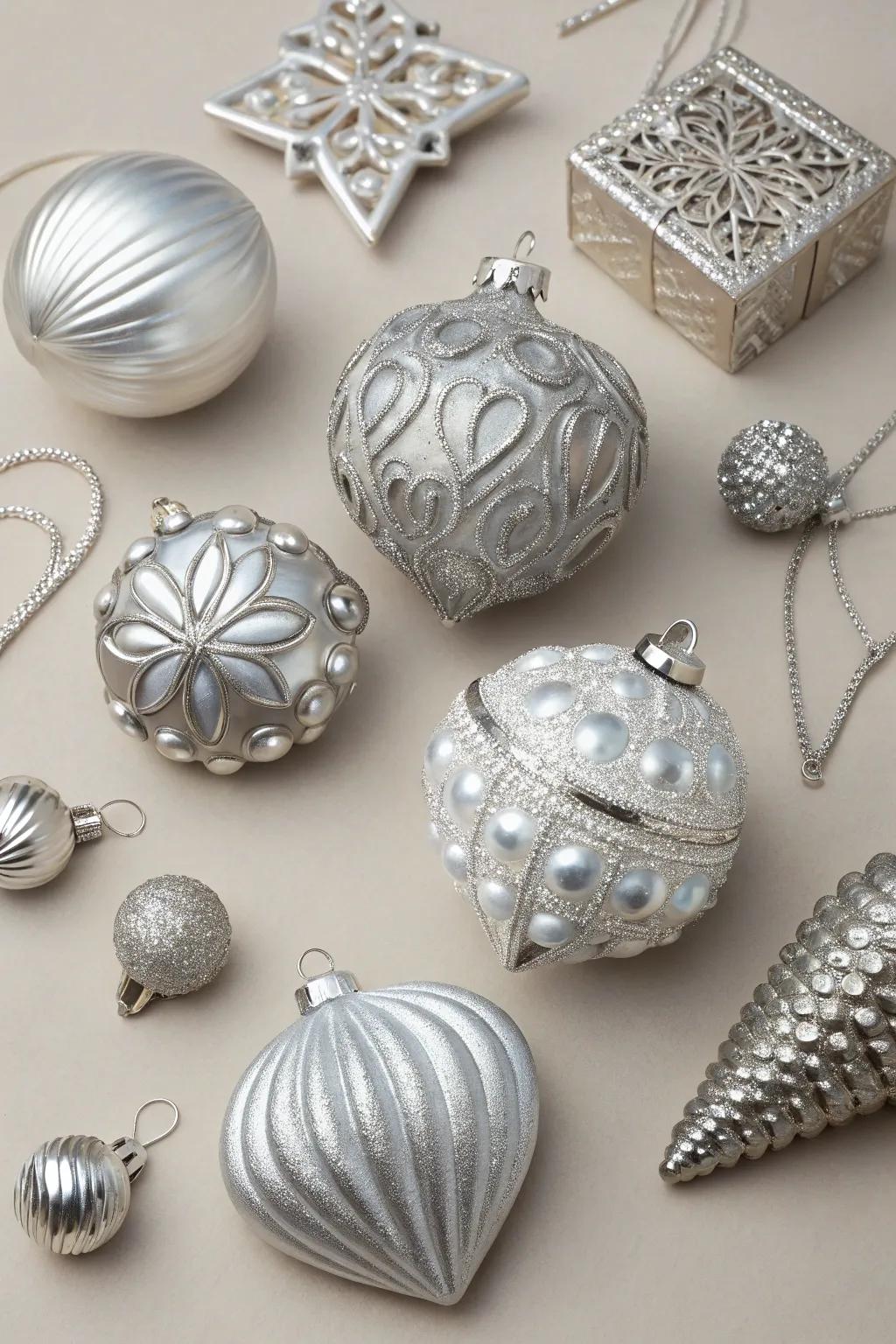 Silver ornaments imbue nuance and elegance to your decorations.