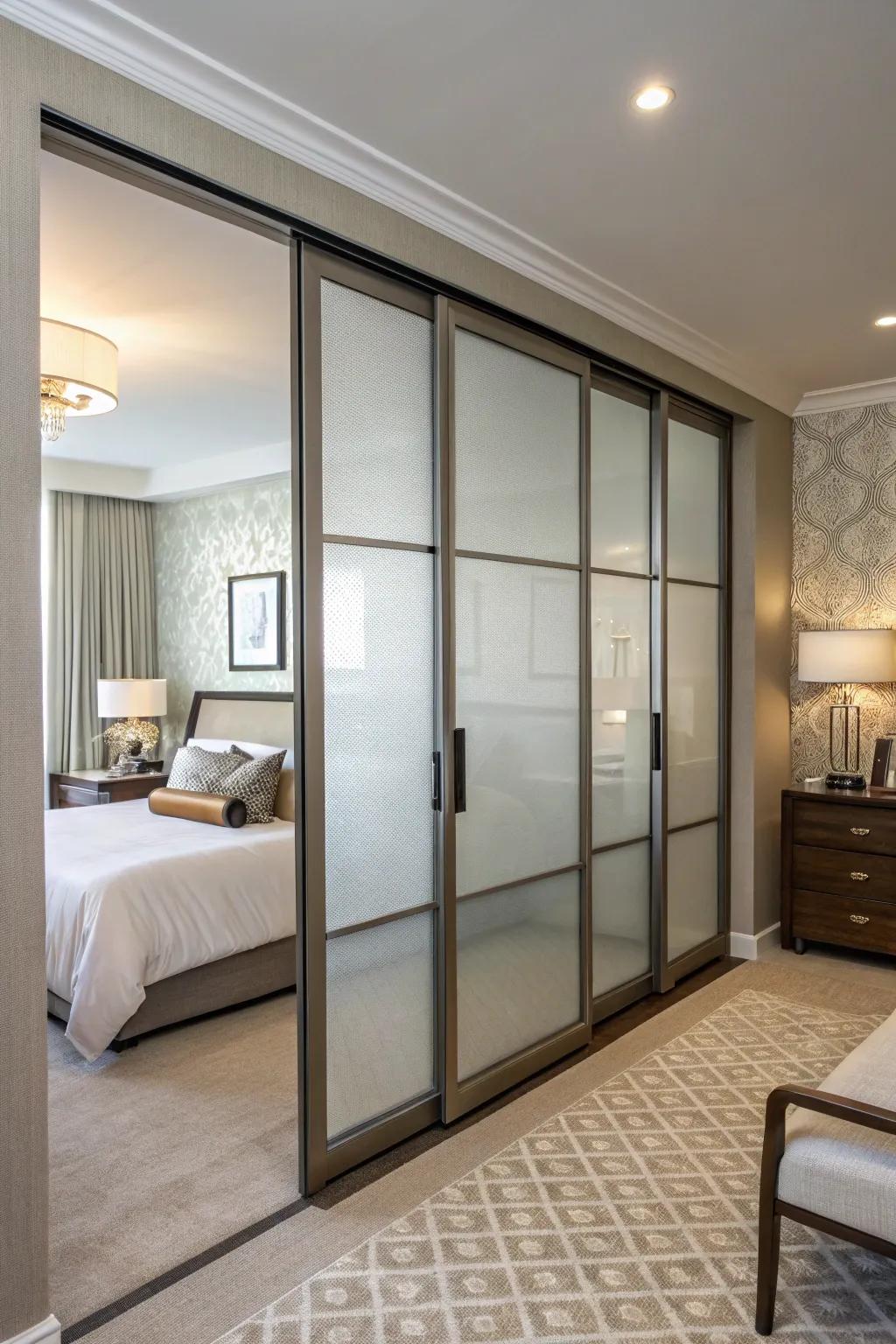 Chic frosted glass panels for an elegant result.