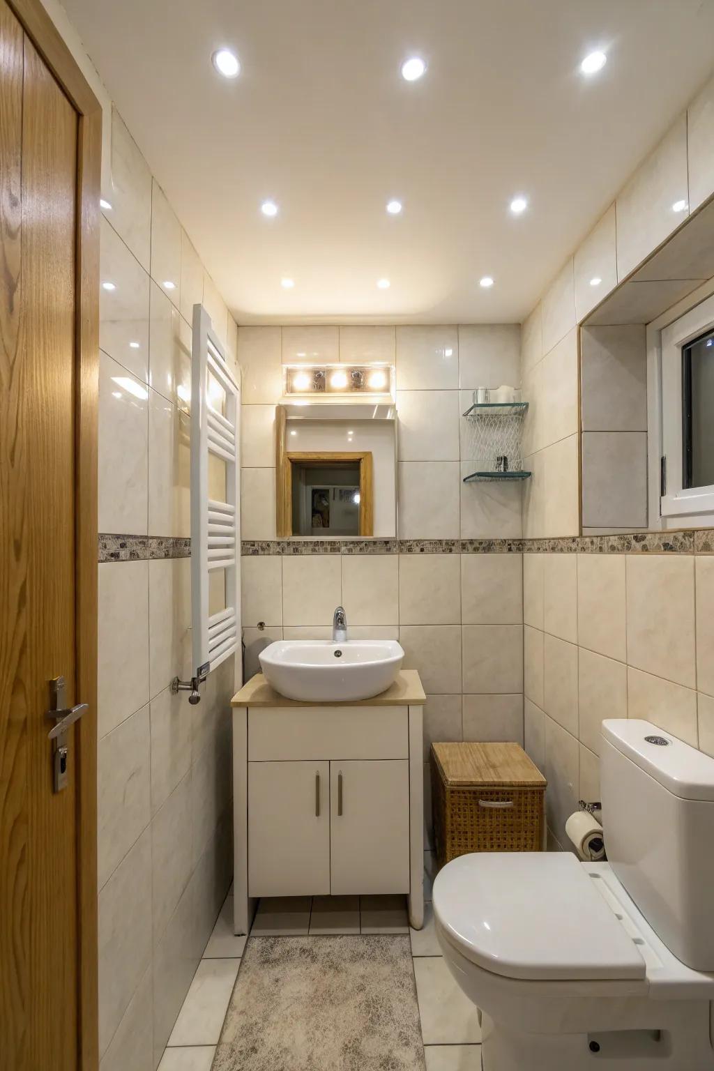 Built-in lights providing a minimalist appearance.