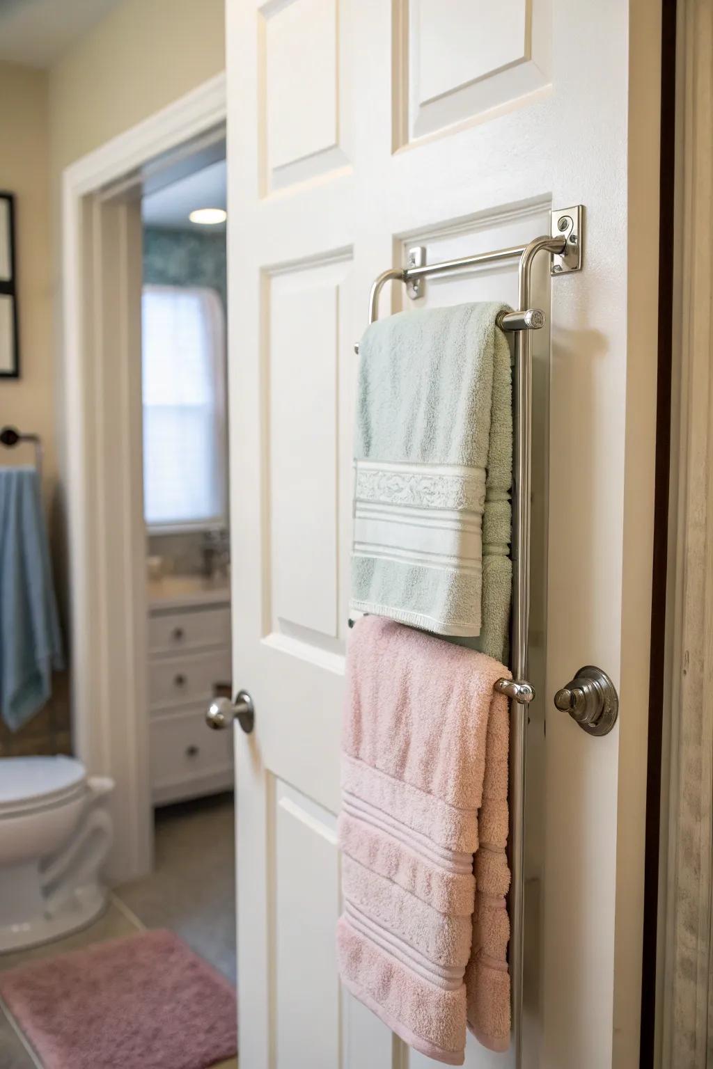 Make good use of door space with clever hanging racks.