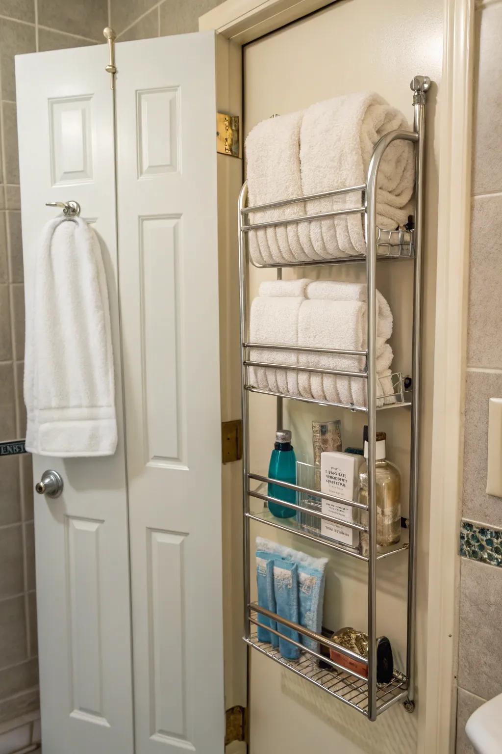 Maximize space with over-the-door organizers.