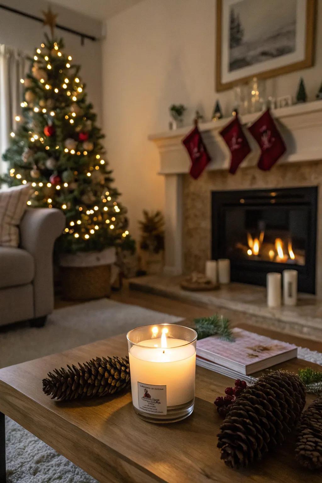 An aromatic light creates the holiday ambiance.