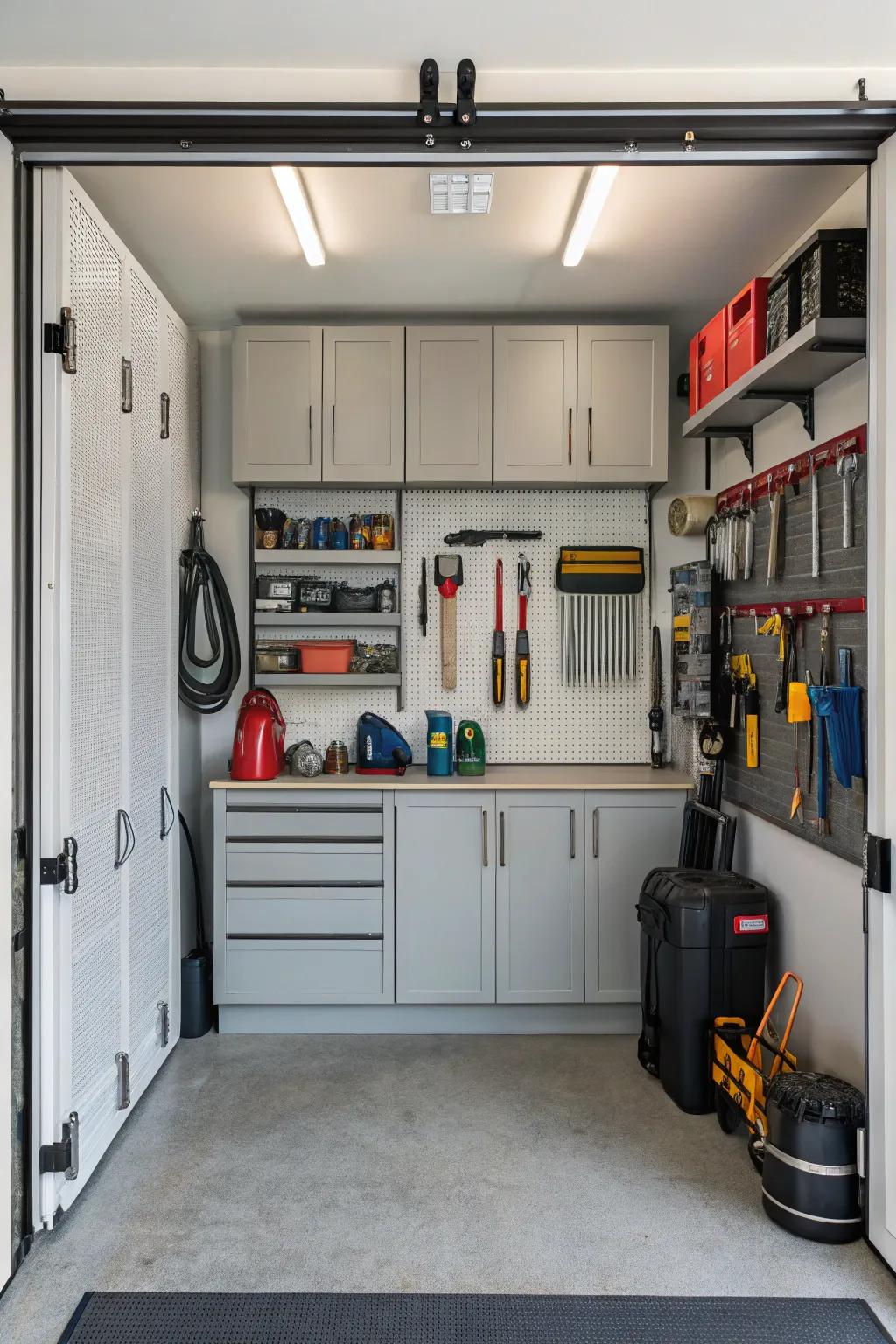 Clever keeping solutions can make even the smallest garage feel neat and spacious.