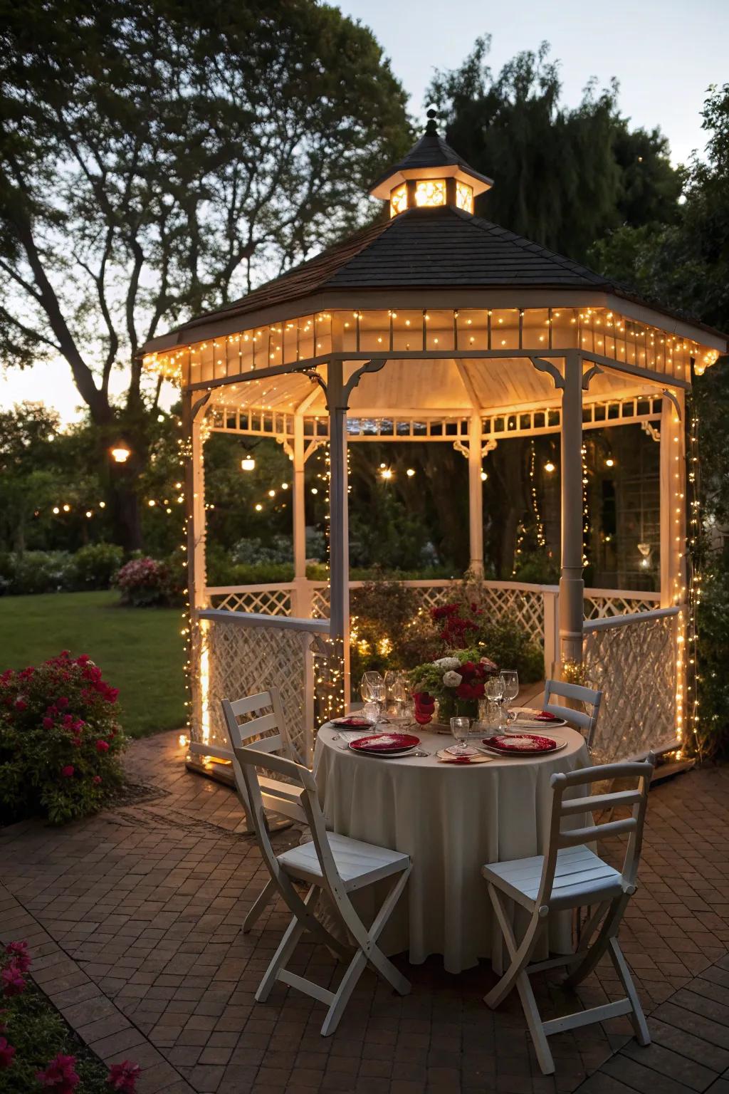 Savor meals under the celestial canopy in your personal mini-pavilion.