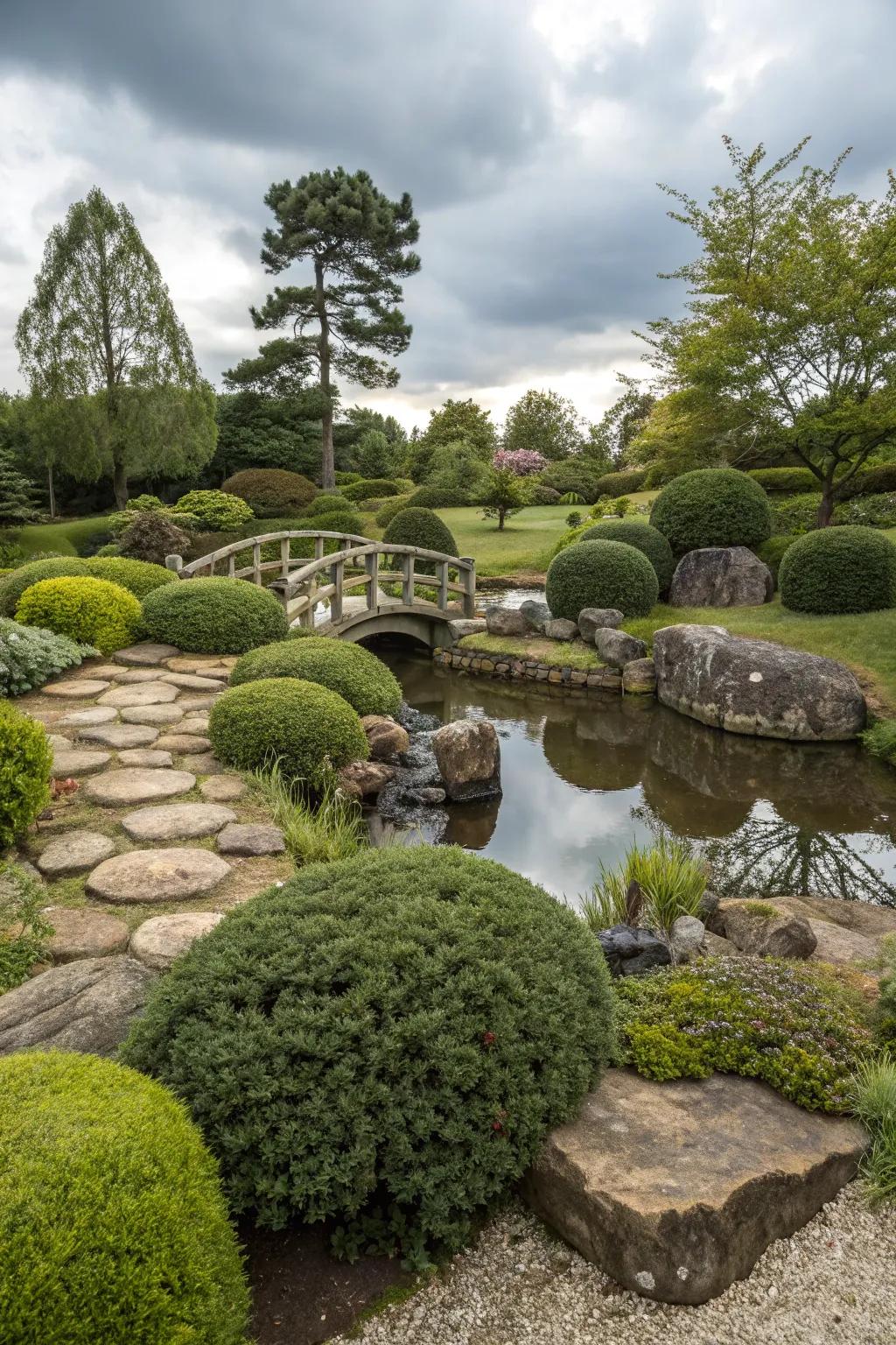 Natural stones acting as a centerpiece, introducing depth and intrigue.