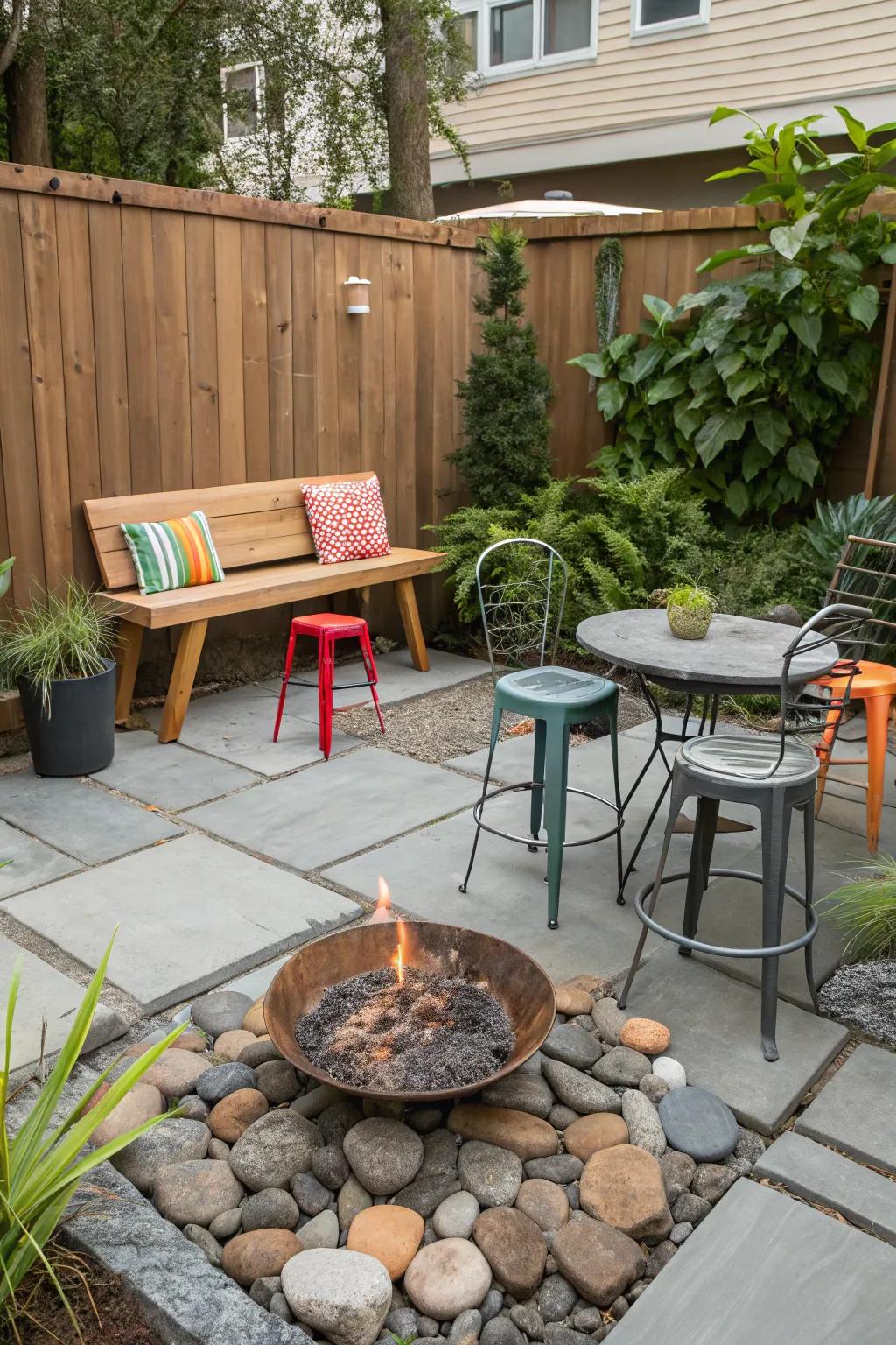 A varied seating arrangement infuses character into your patio.