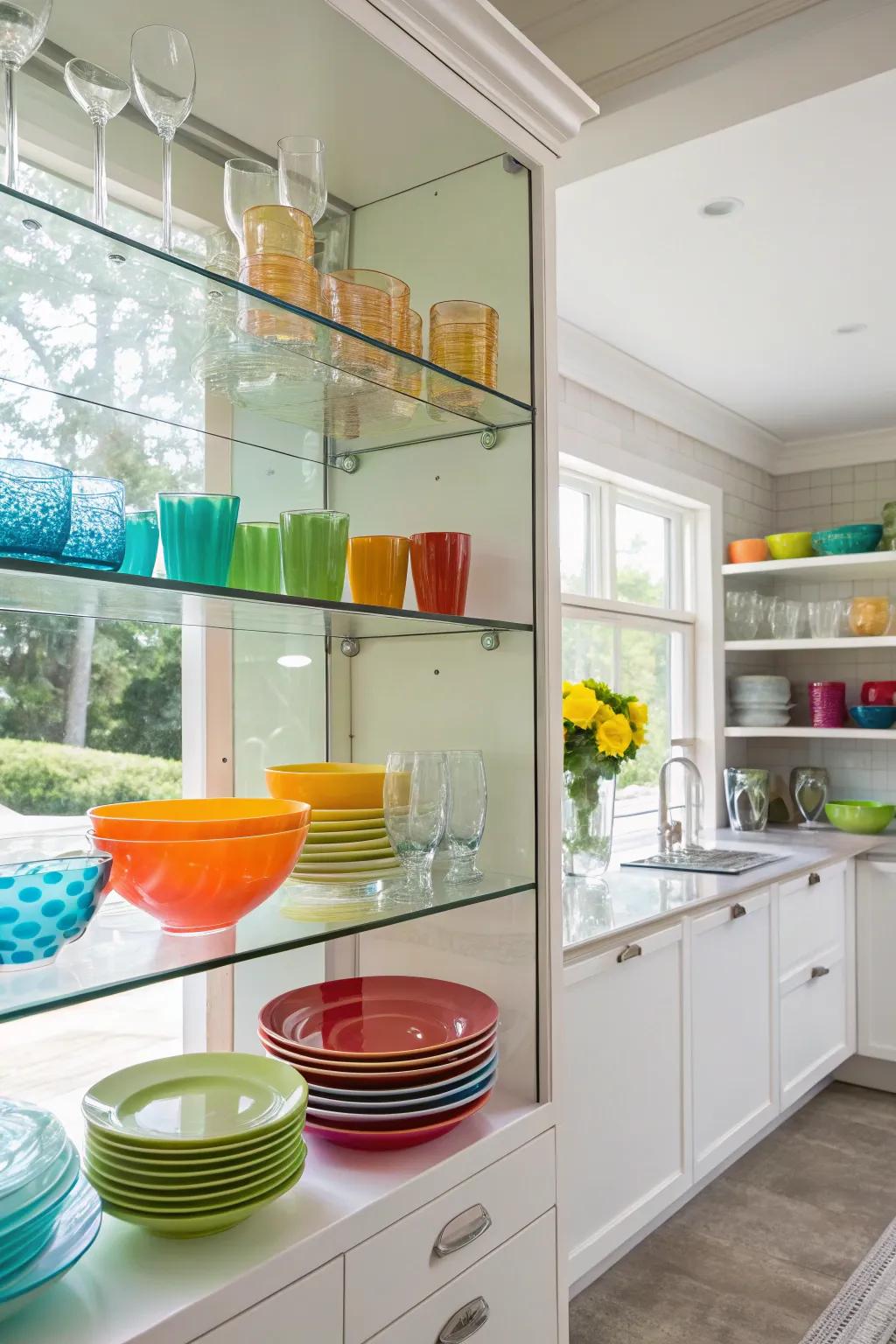 Open shelves add charm and functionality.