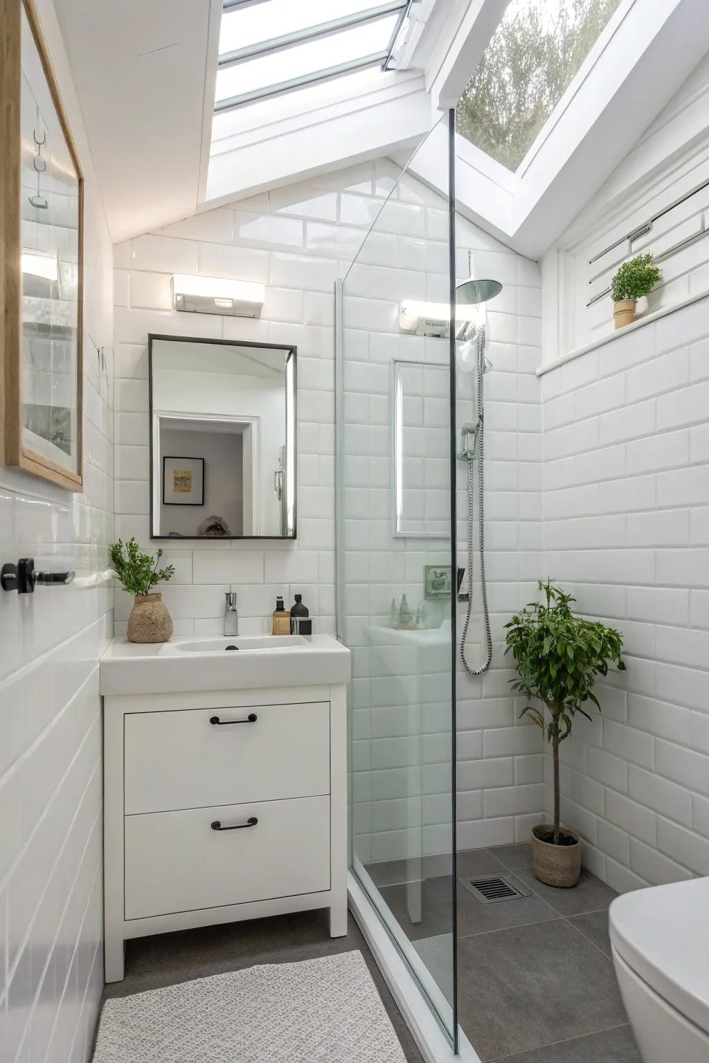 Clear enclosures contribute a dash of class while at the same time creating space.