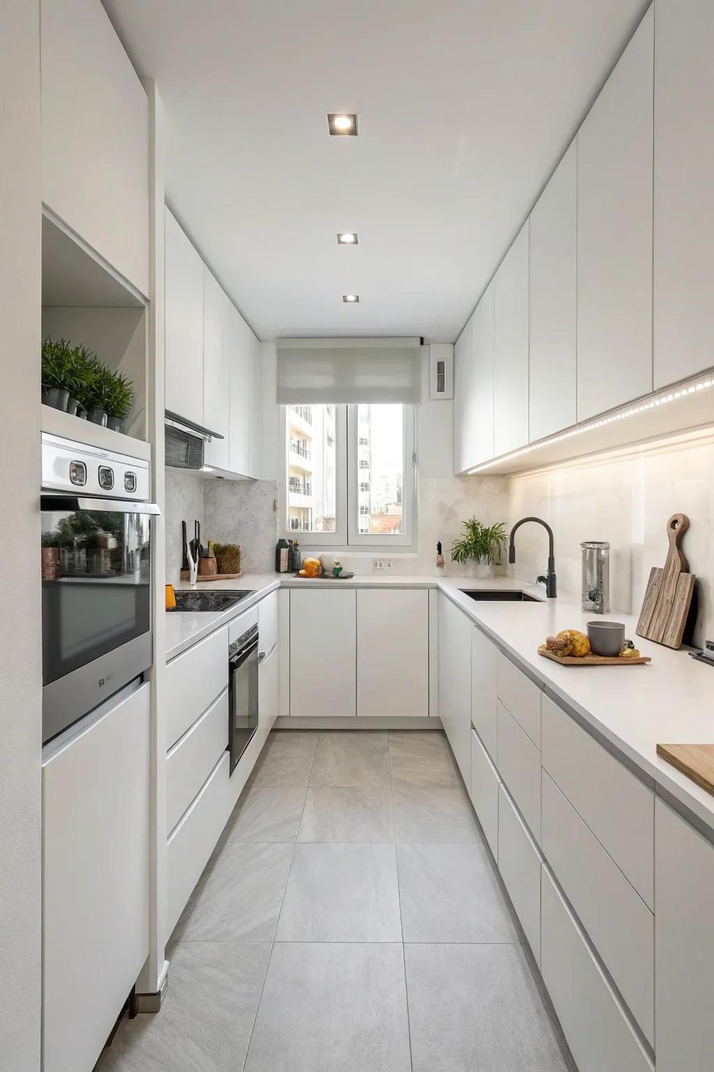Elegant and straightforward: the charm of a minimalist white kitchen.