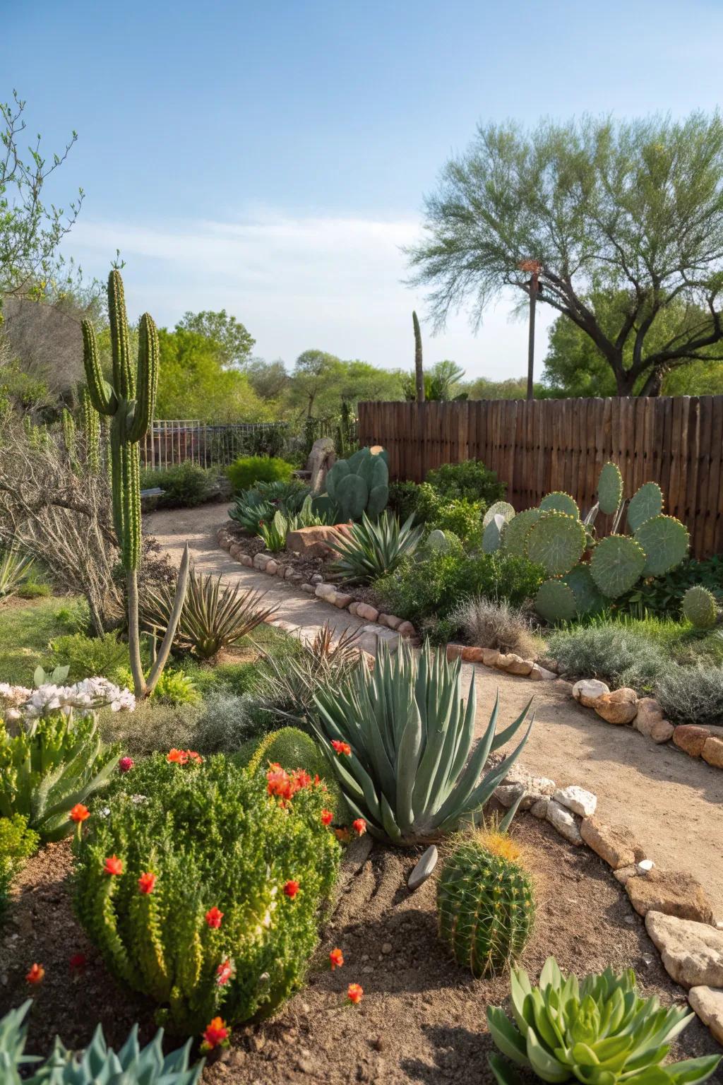 A lively assortment of succulents and cacti ideal for South Texas.