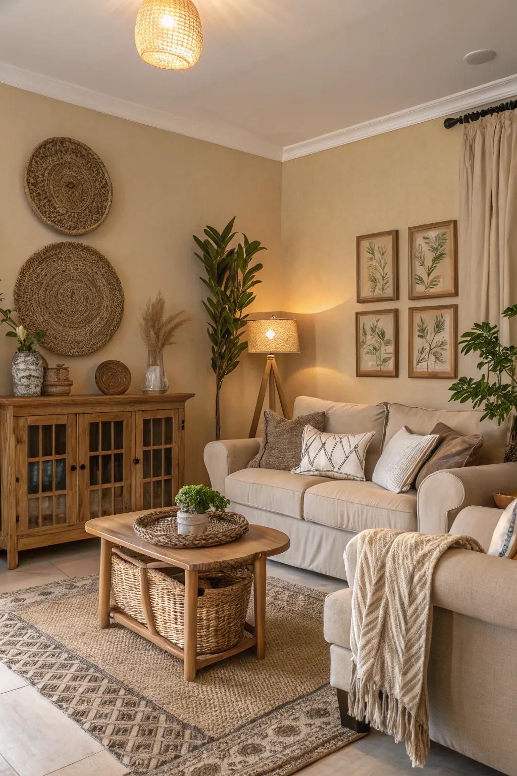 Gentle neutrals foster a calming Southern vibe.