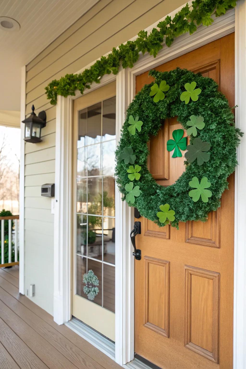 Welcome visitors through a captivating trefoil garland.