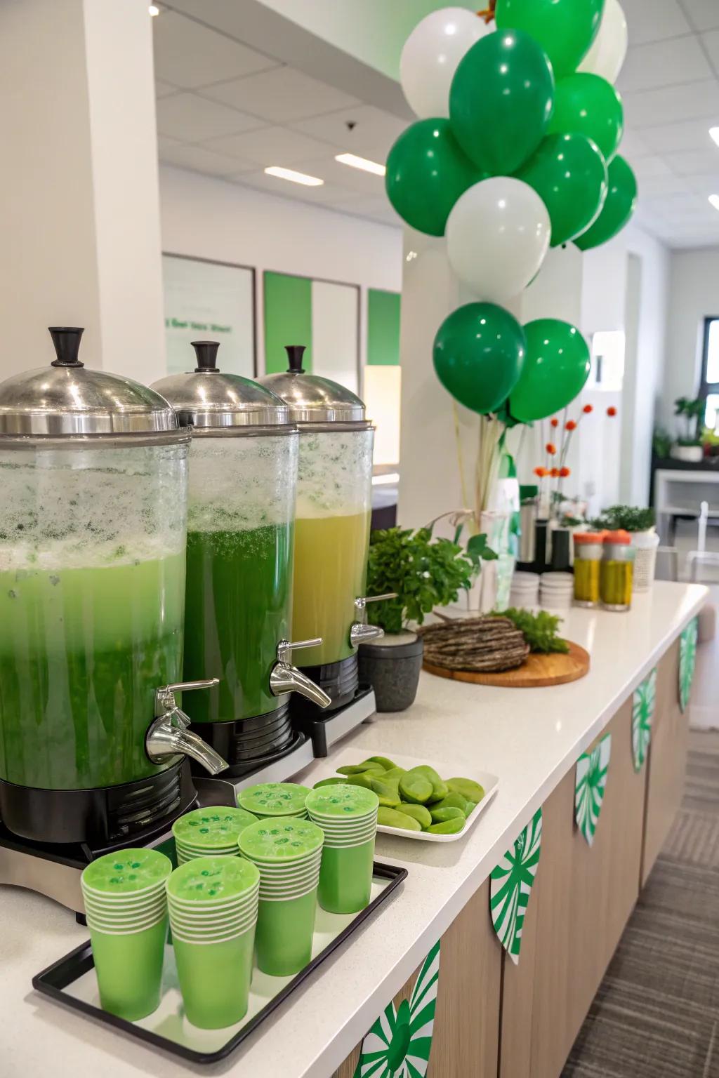 A revitalizing green beverage station to commence St. Patrick's Day.