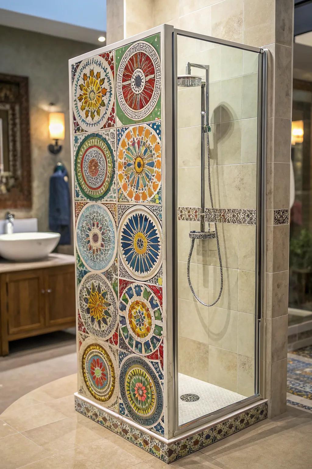 Tile designs imbue your shower area with creativity.