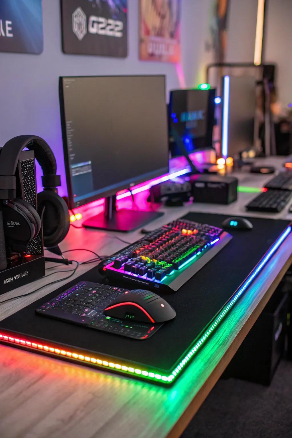 Transform your streaming atmosphere with brilliant RGB lighting elements.