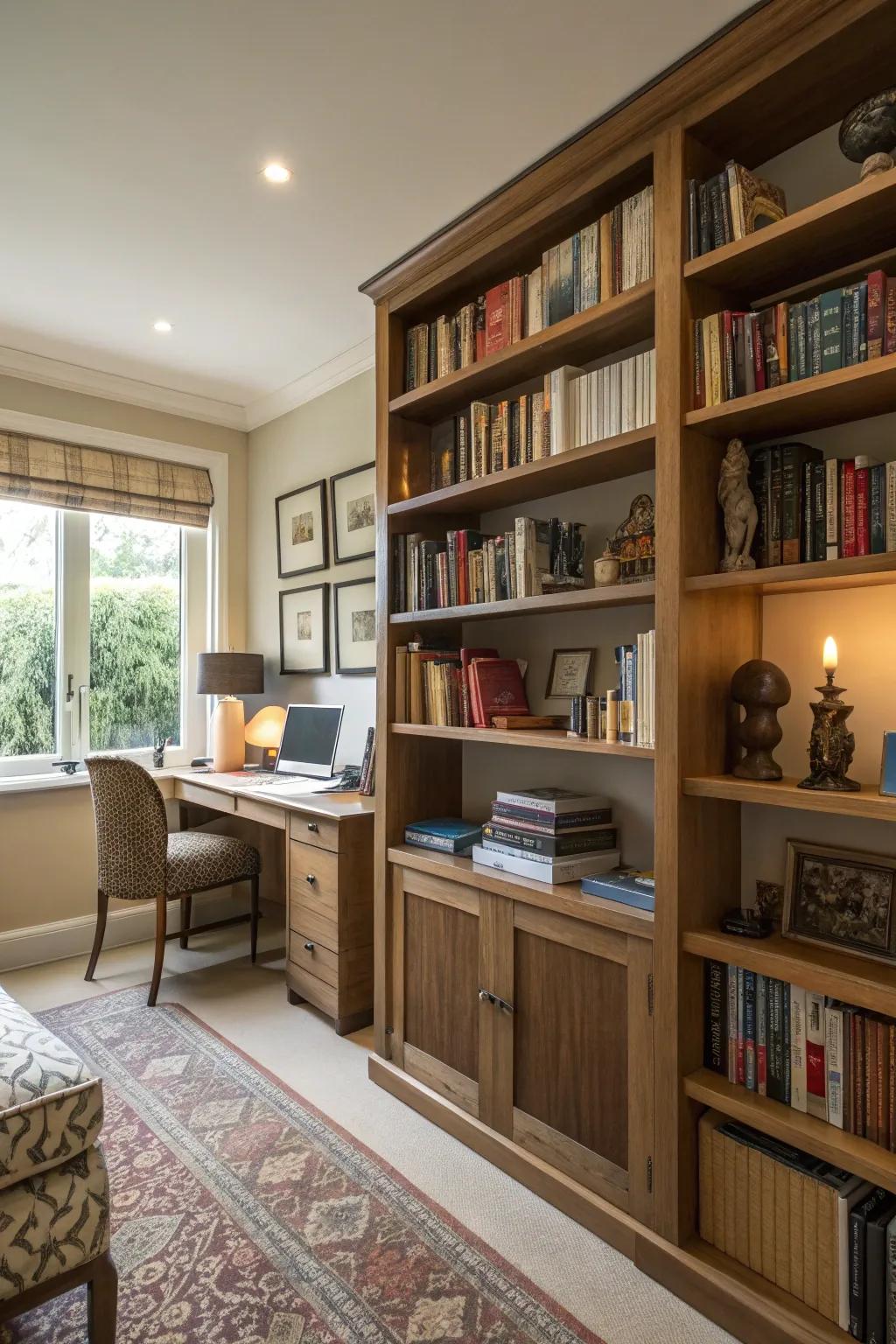 Vertical organization solutions maintain a neat and efficient study environment.