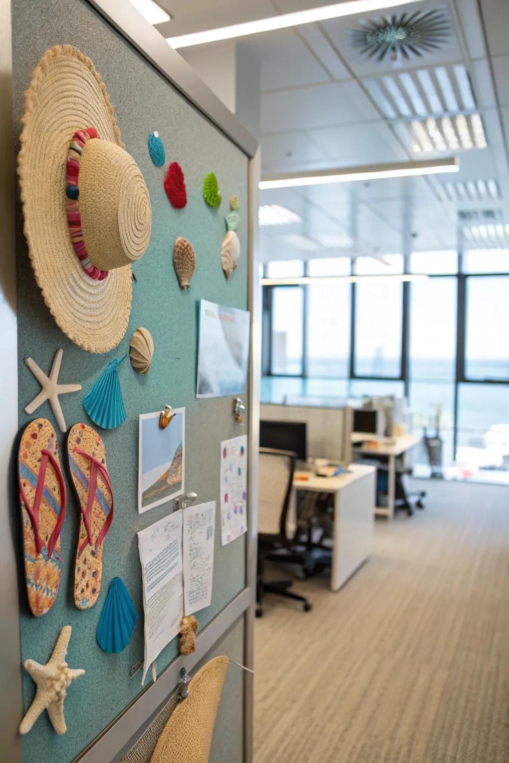 Bring the beach to your board with flip flops and seashells.