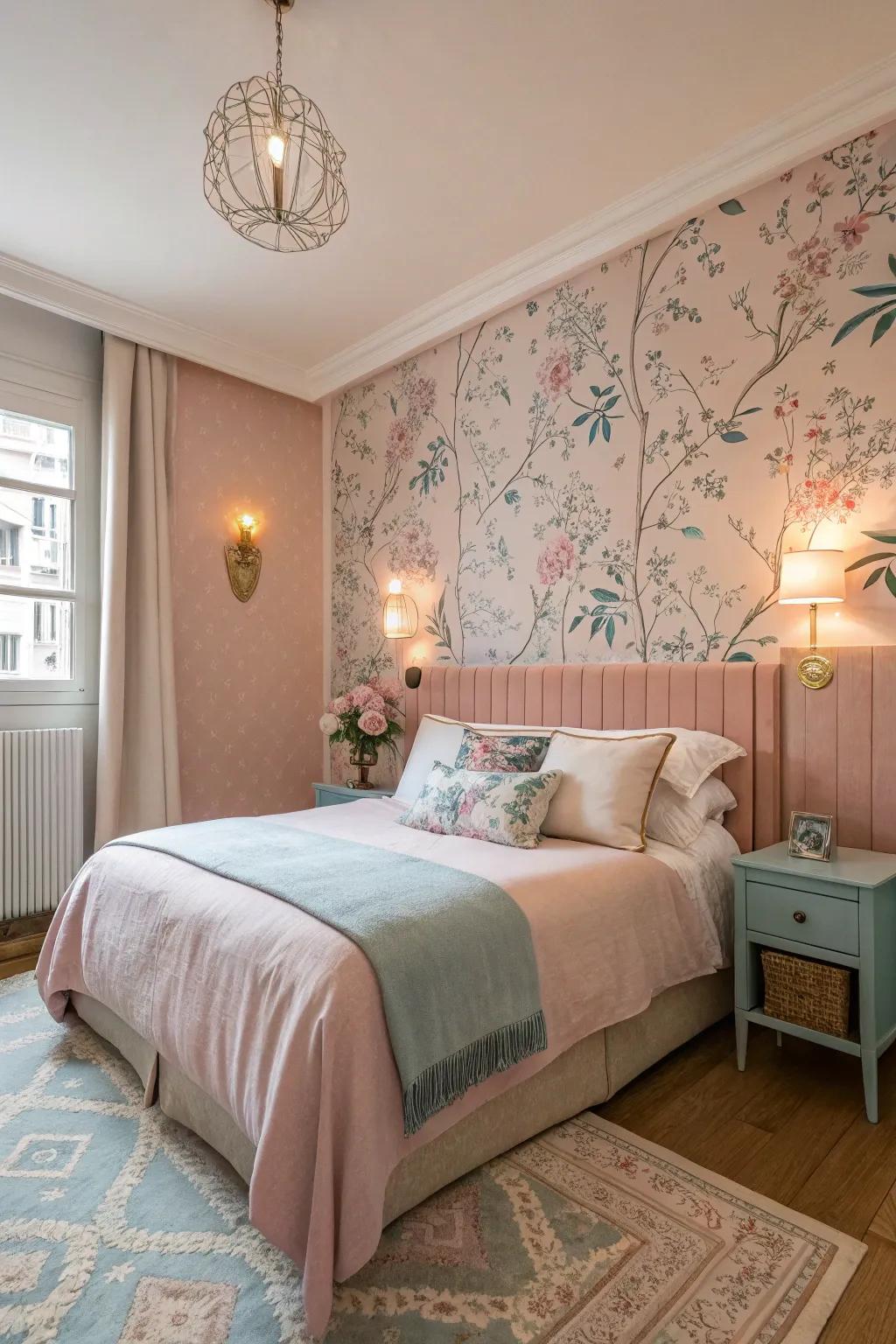 Cultivate tranquility with pastel wallpaper.