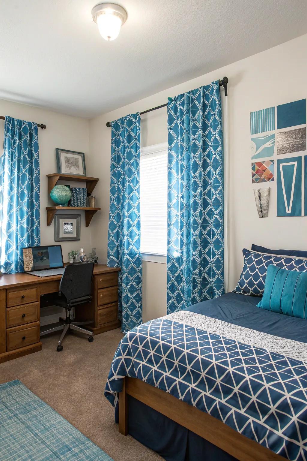 Geometric designs introduce a dynamic element to any room.