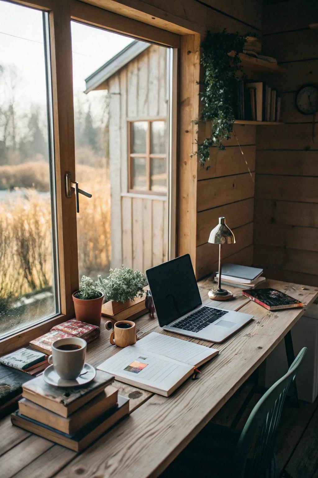 Sunlight has the power to convert a small office area into an inspiring environment.