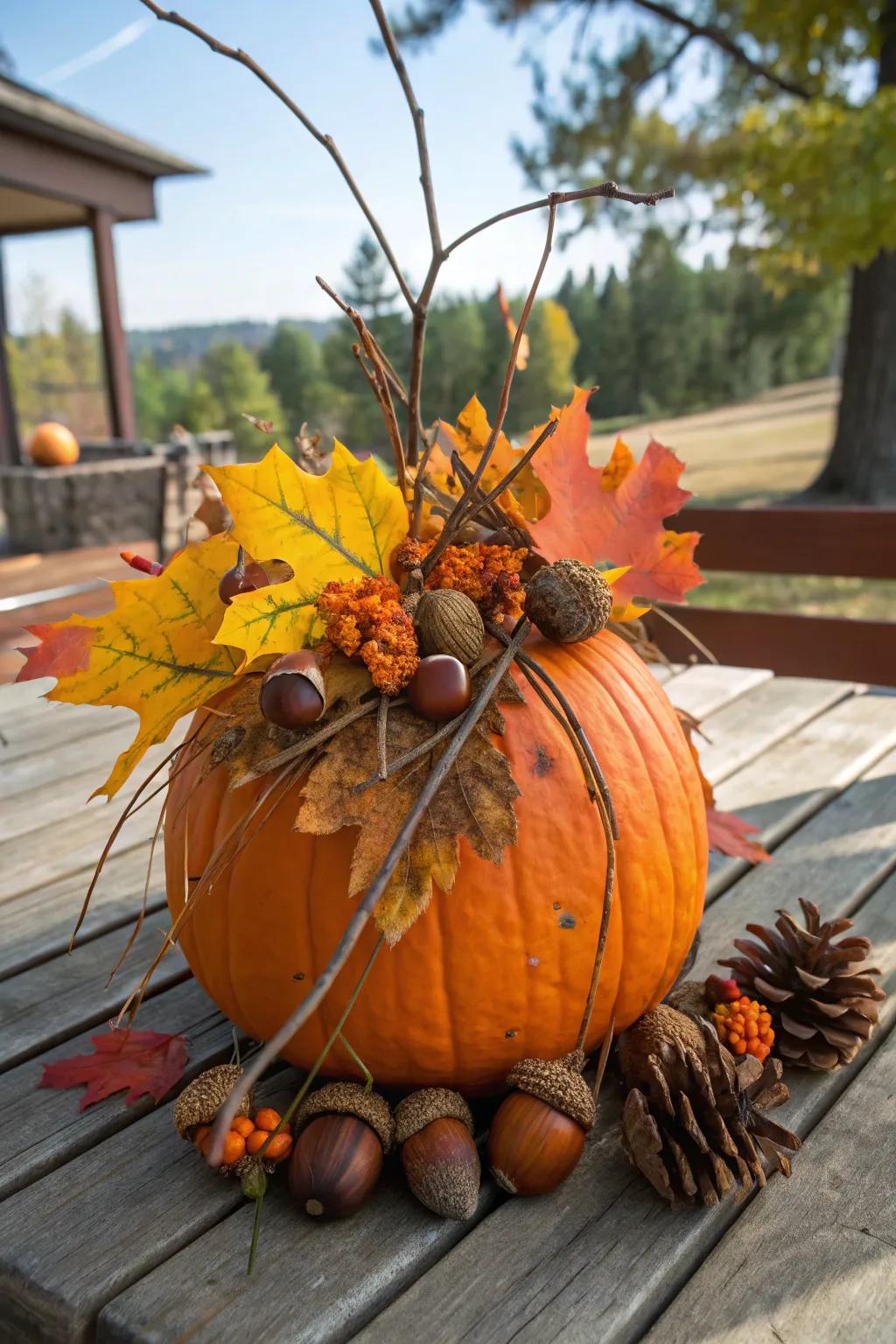 Welcome nature indoors with these exquisitely decorated pumpkins.