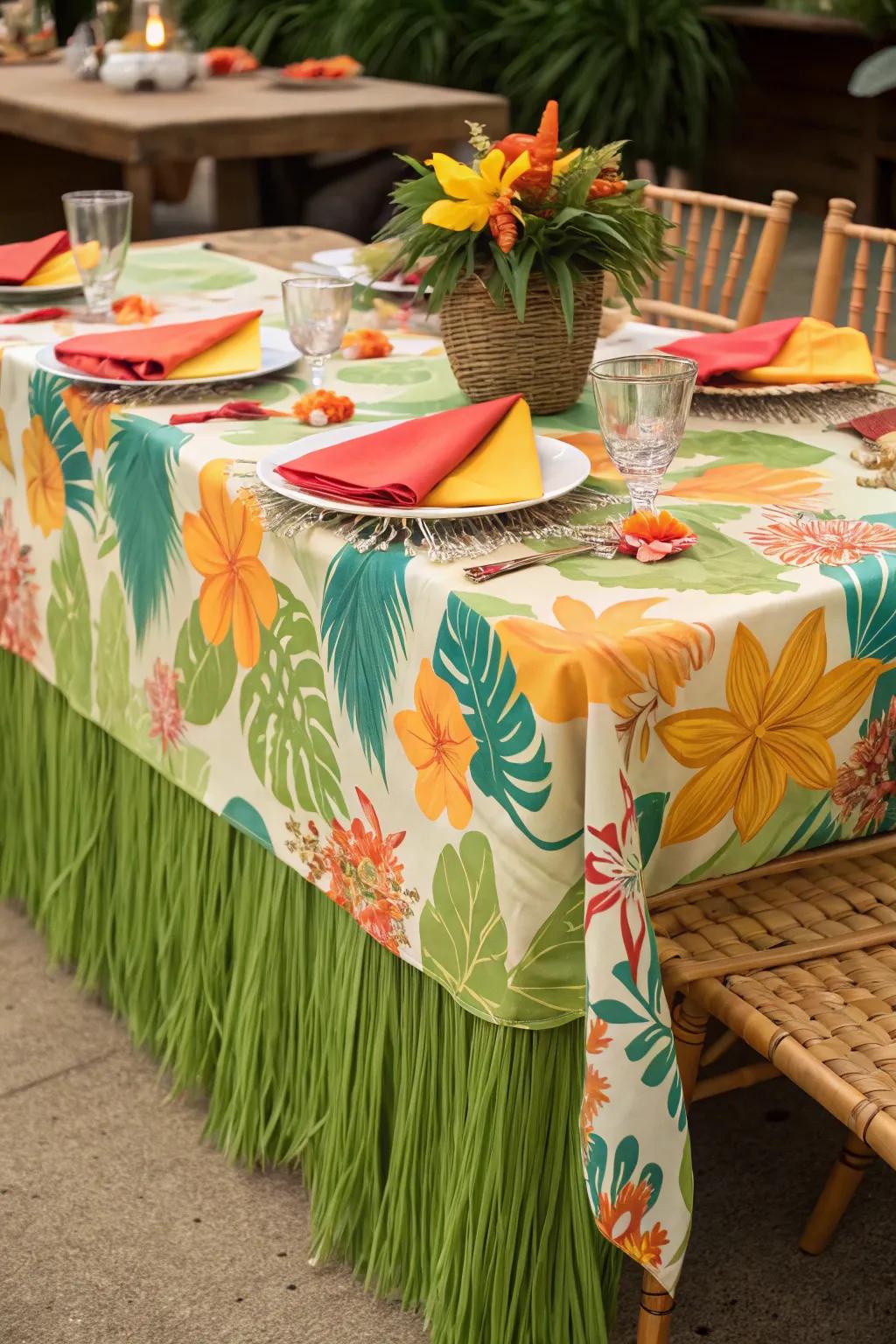 A tropical table setting perfect for any meal.