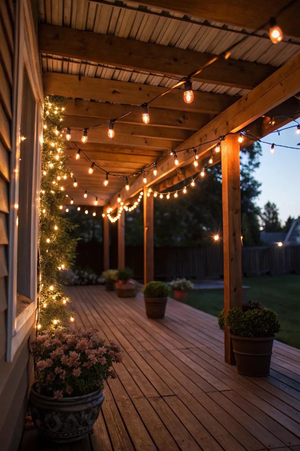Festoon lights introduce an element of charm and whimsy to your under-deck space.