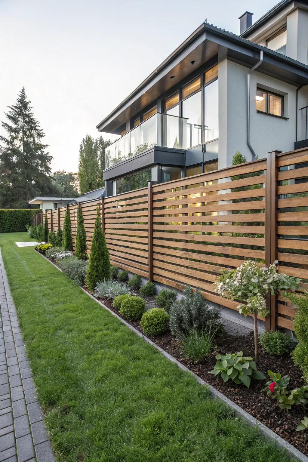 Horizontal panels bring a sleek look to any garden.