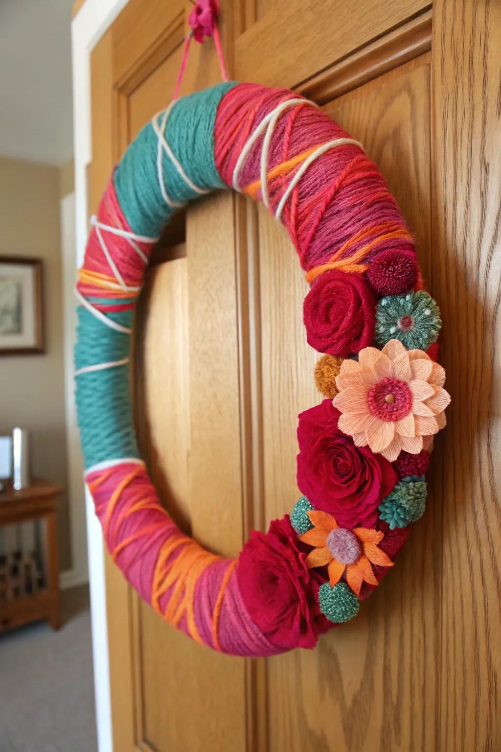 Handmade wreaths add a personal touch to your Valentine's decor.