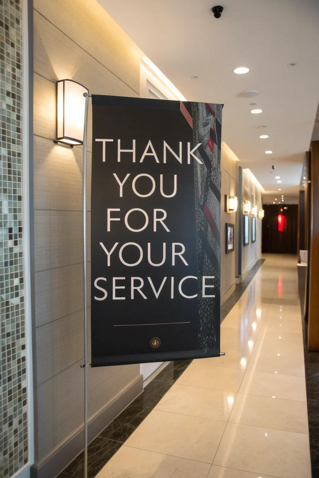 A friendly greeting with a heartfelt message for veterans.