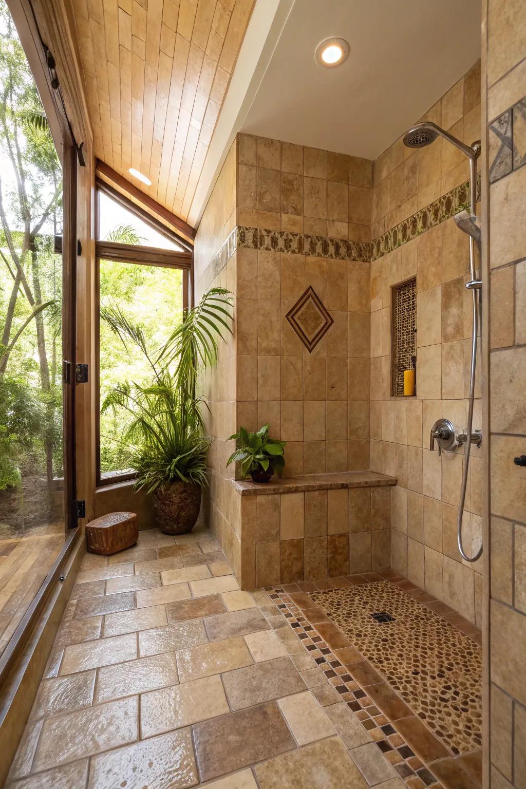 Earthy tones in your bathroom create a relaxing, spa-like atmosphere.