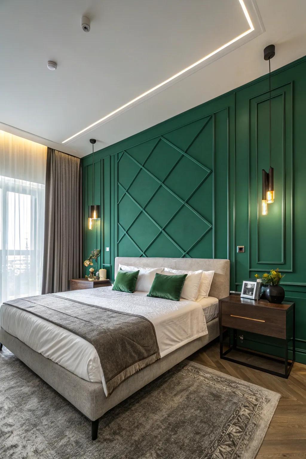 A captivating teal rock wall serves as an extravagant highlight.