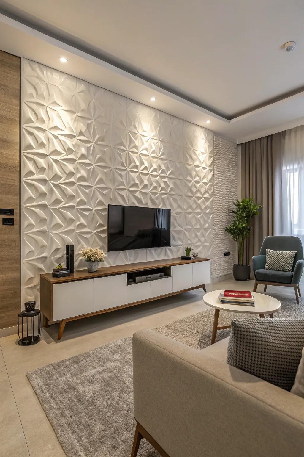 3D textures give your walls a current twist.