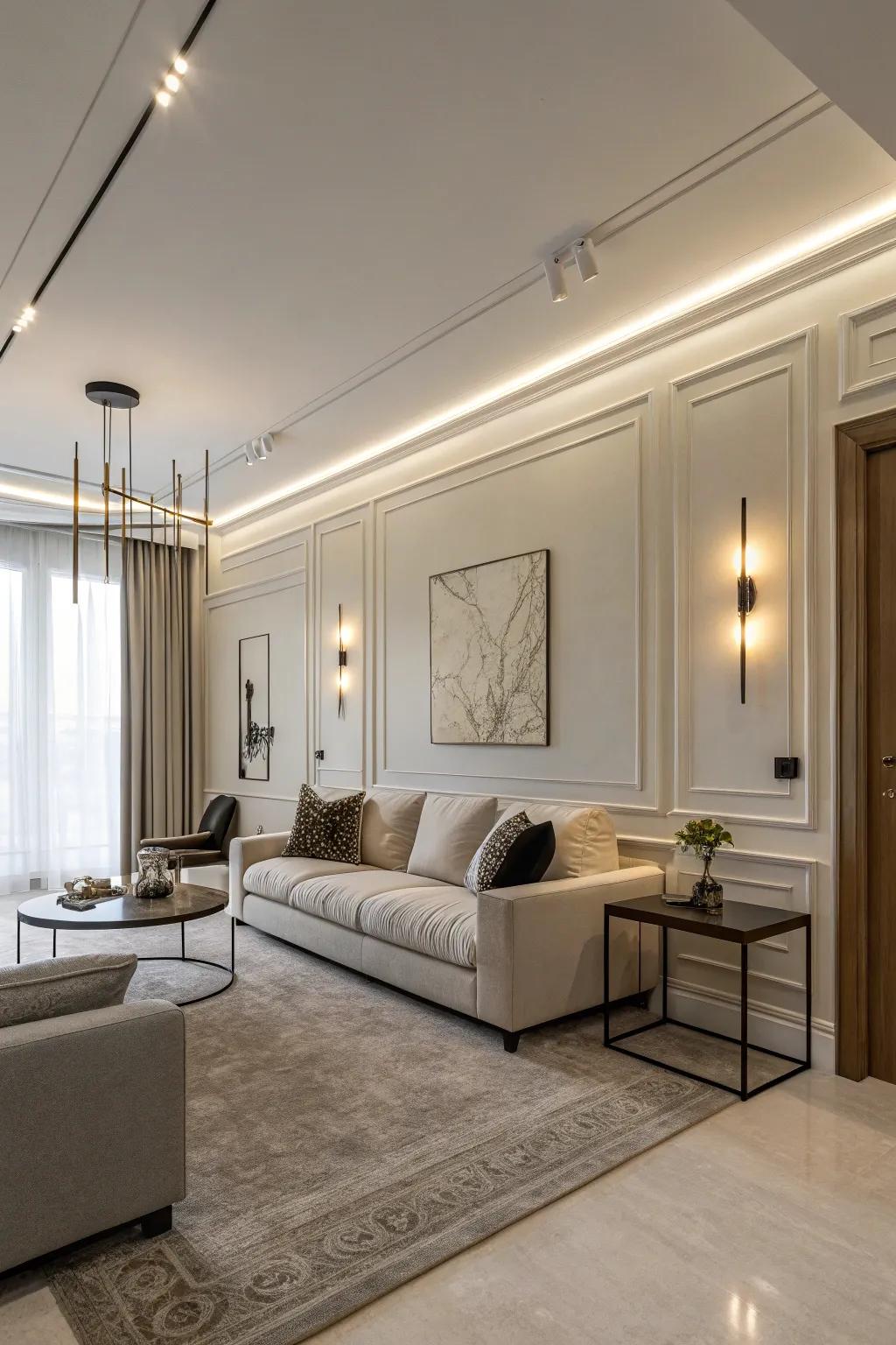 Attain elegance with simple wall lights.