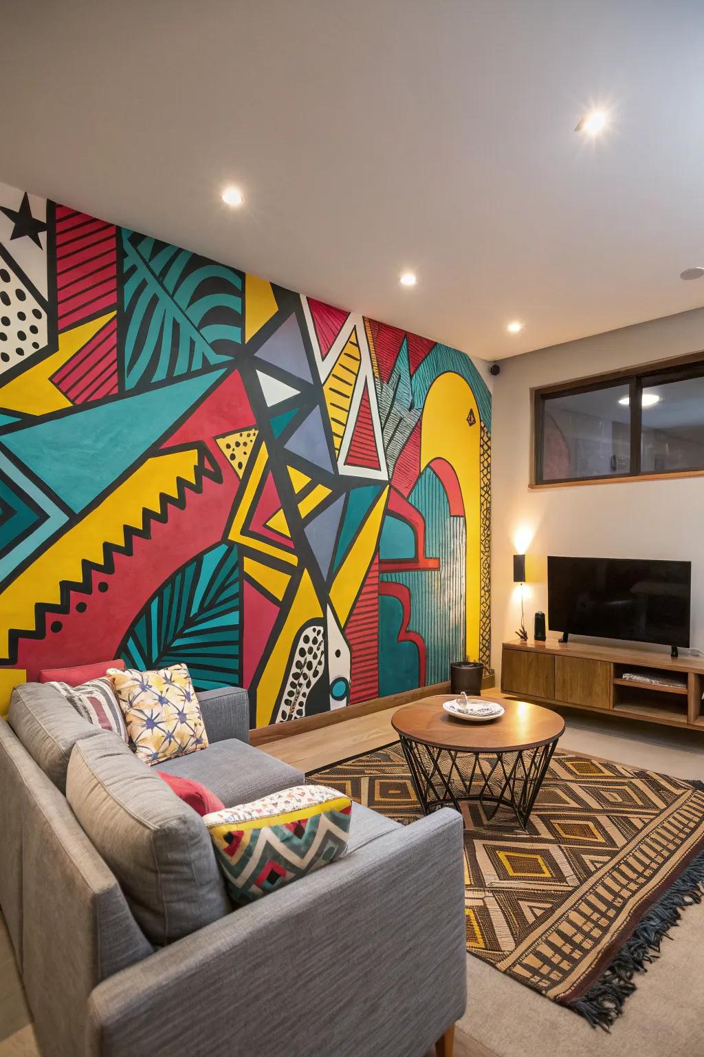 Instill dynamism and inventiveness through a powerful conceptual mural.