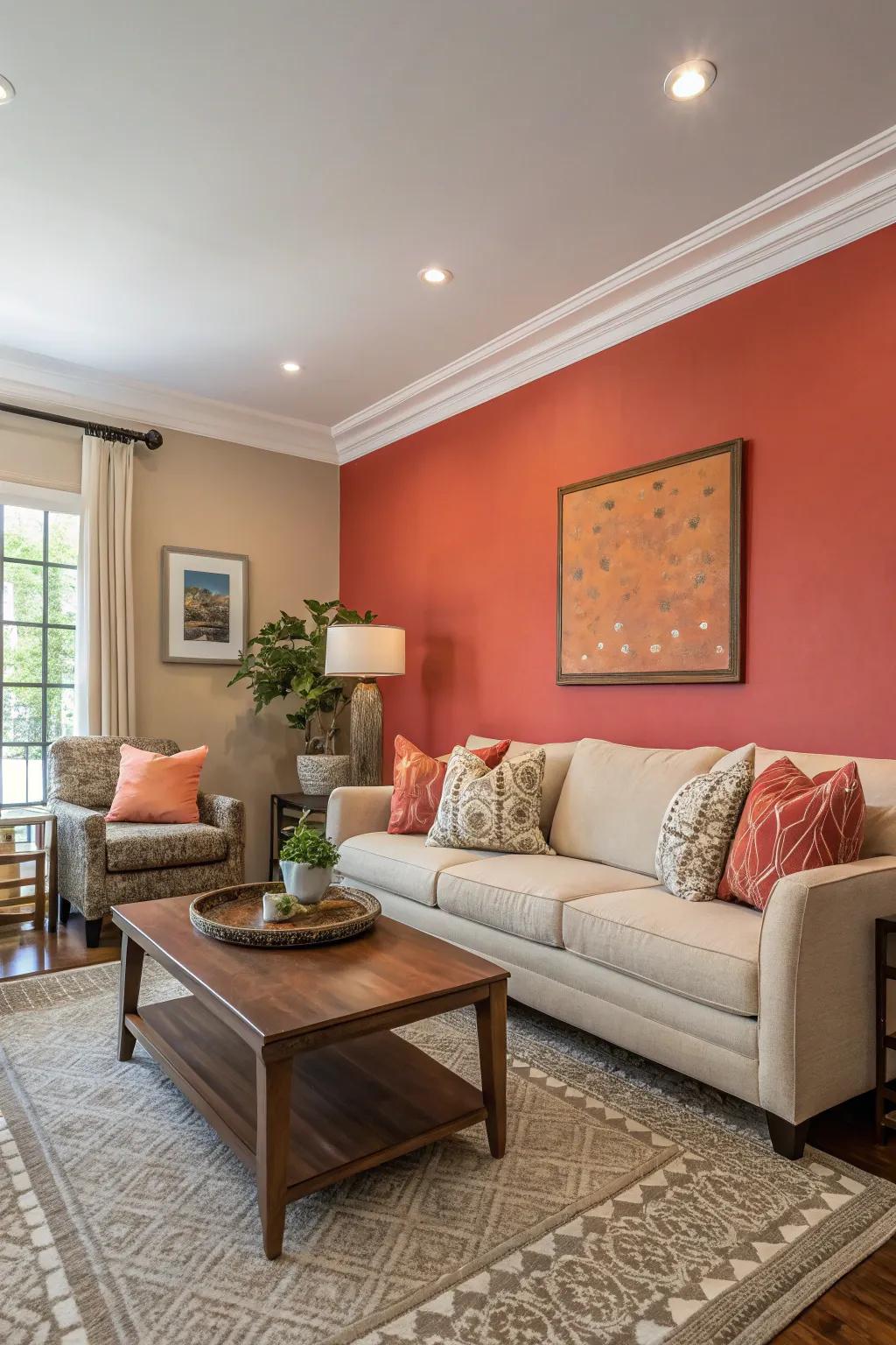 A feature wall can become the central element of your space.