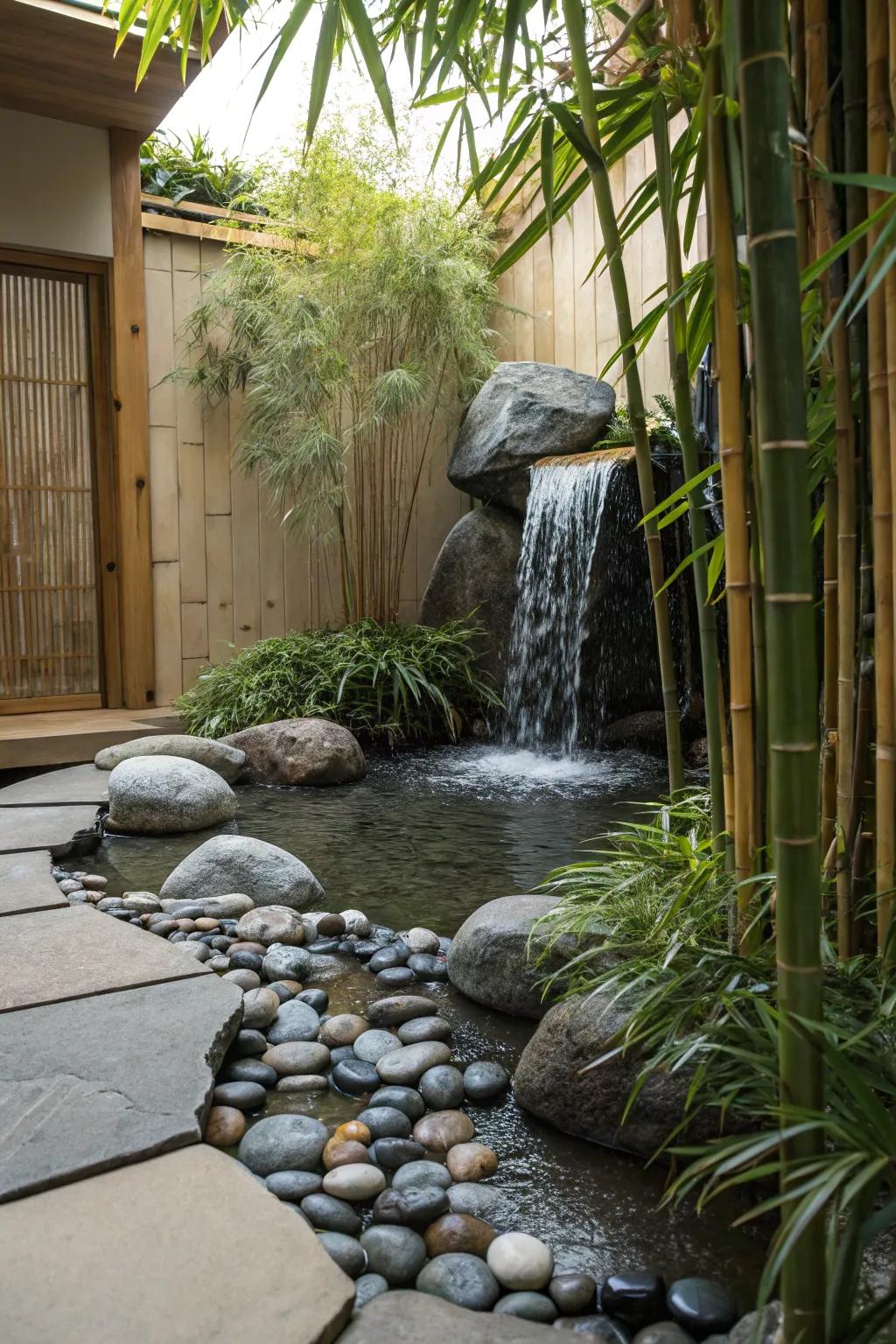 Introduce peace with a Zen backyard cascade.