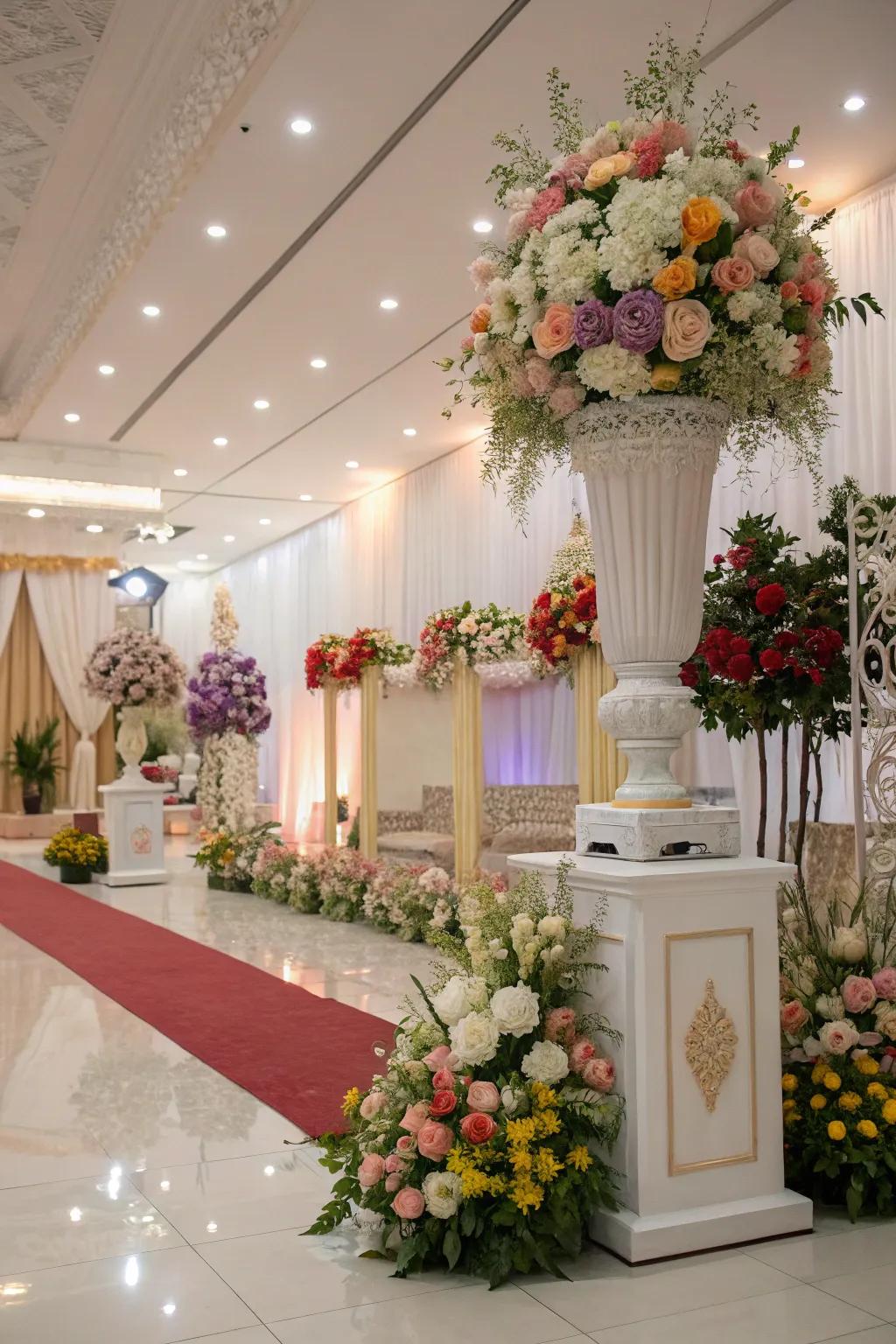 Botanical presentations infuse freshness and vibrancy into any wedding venue.
