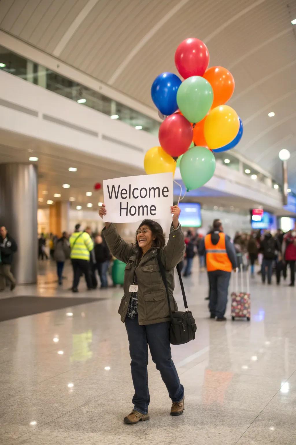 Balloons introduce a festive spirit to any welcome sign.