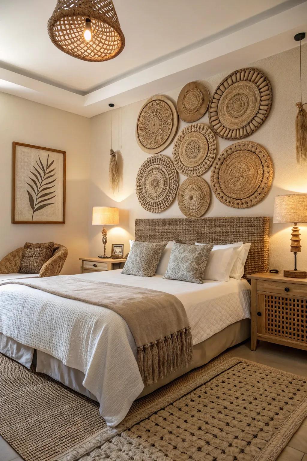 Natural wicker hues instill a sense of calm in any room.