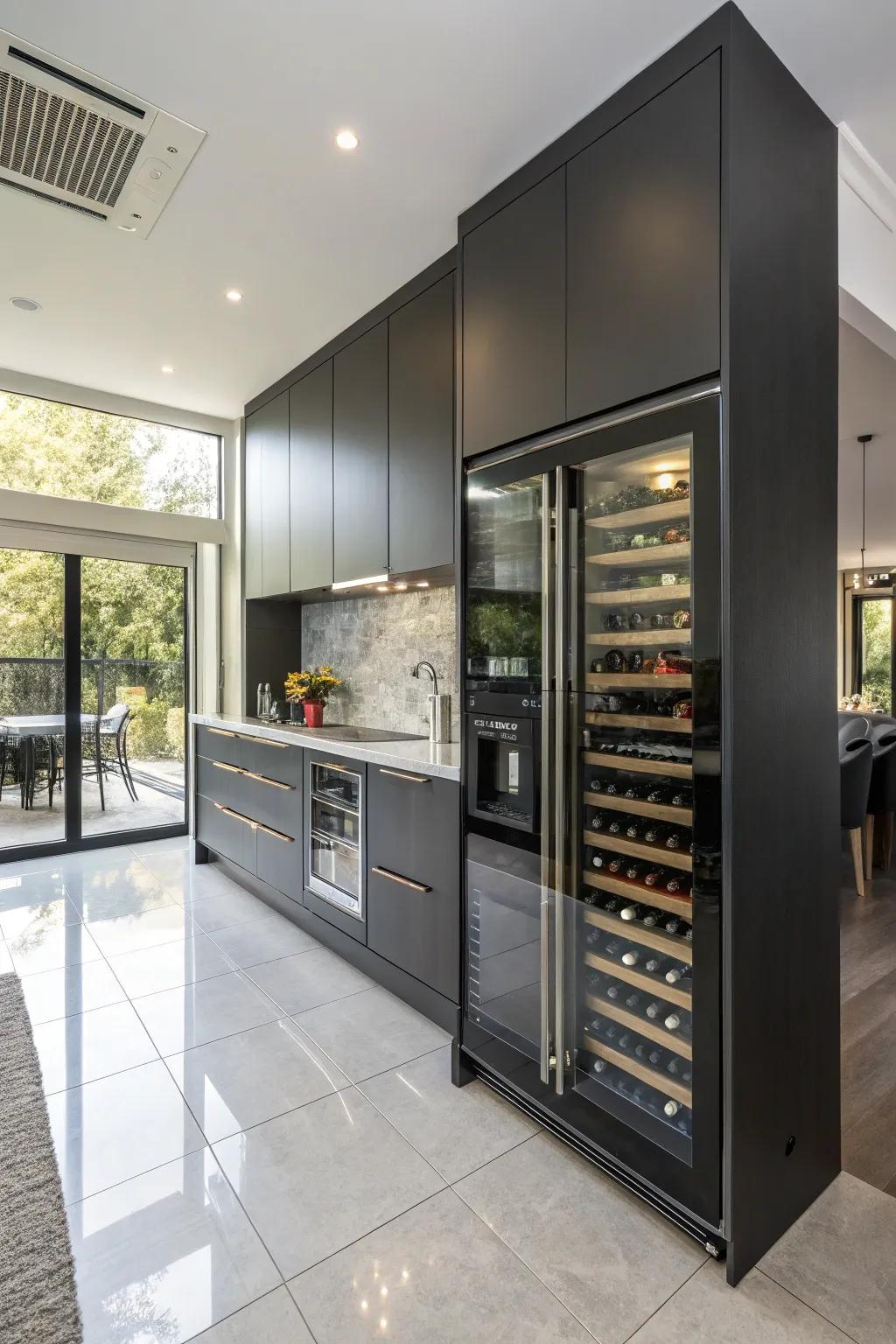 Keep your wines perfectly chilled with a built-in wine cooler.