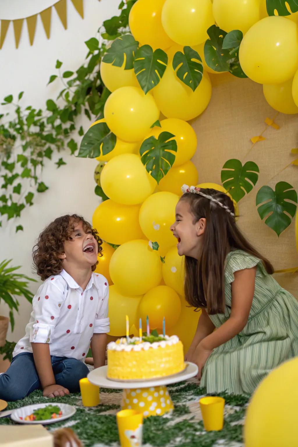 A photo-ready golden sphere scene with greenery.