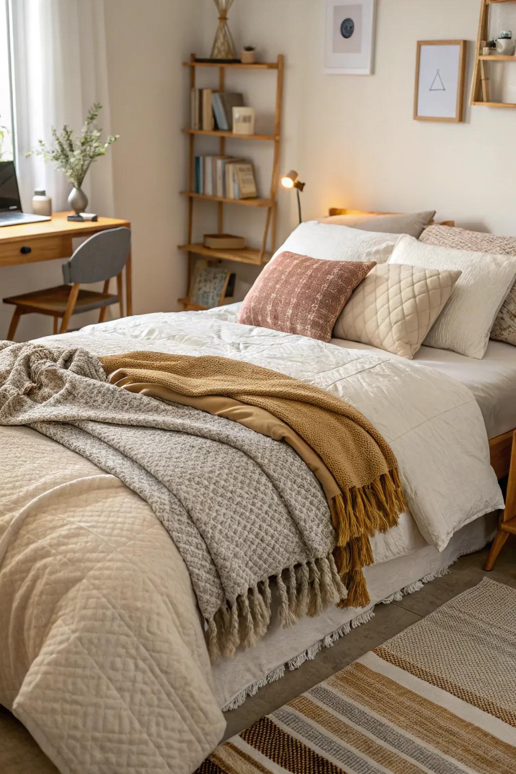 Layered textures imbue your personal space with warmth and dimension.