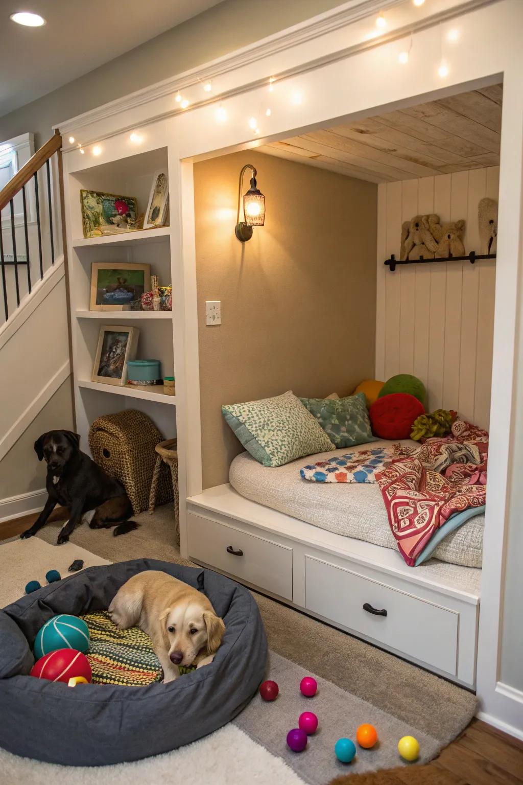 Establish a special spot for your pets by means of a snug nook.
