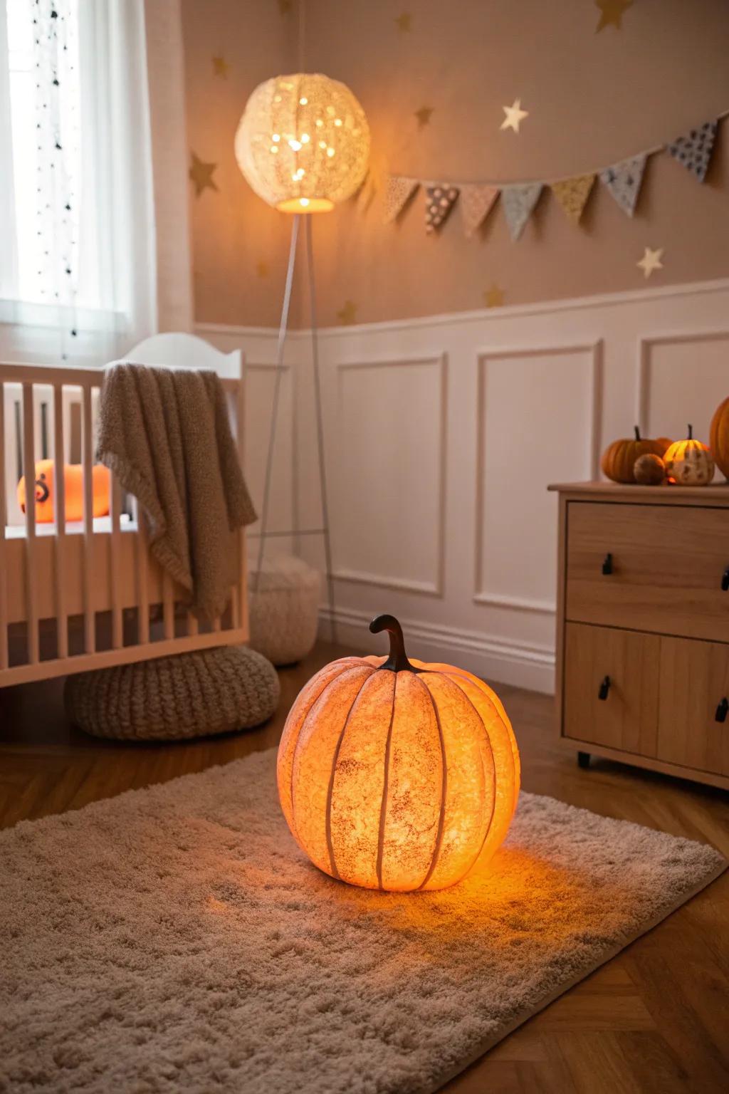 A squash nocturnal illumination casts a gentle, soothing effulgence.